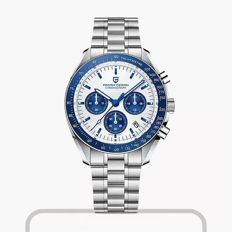 Pagani Design Speedmaster Blue Bezel Men's Watch-  PD-1701